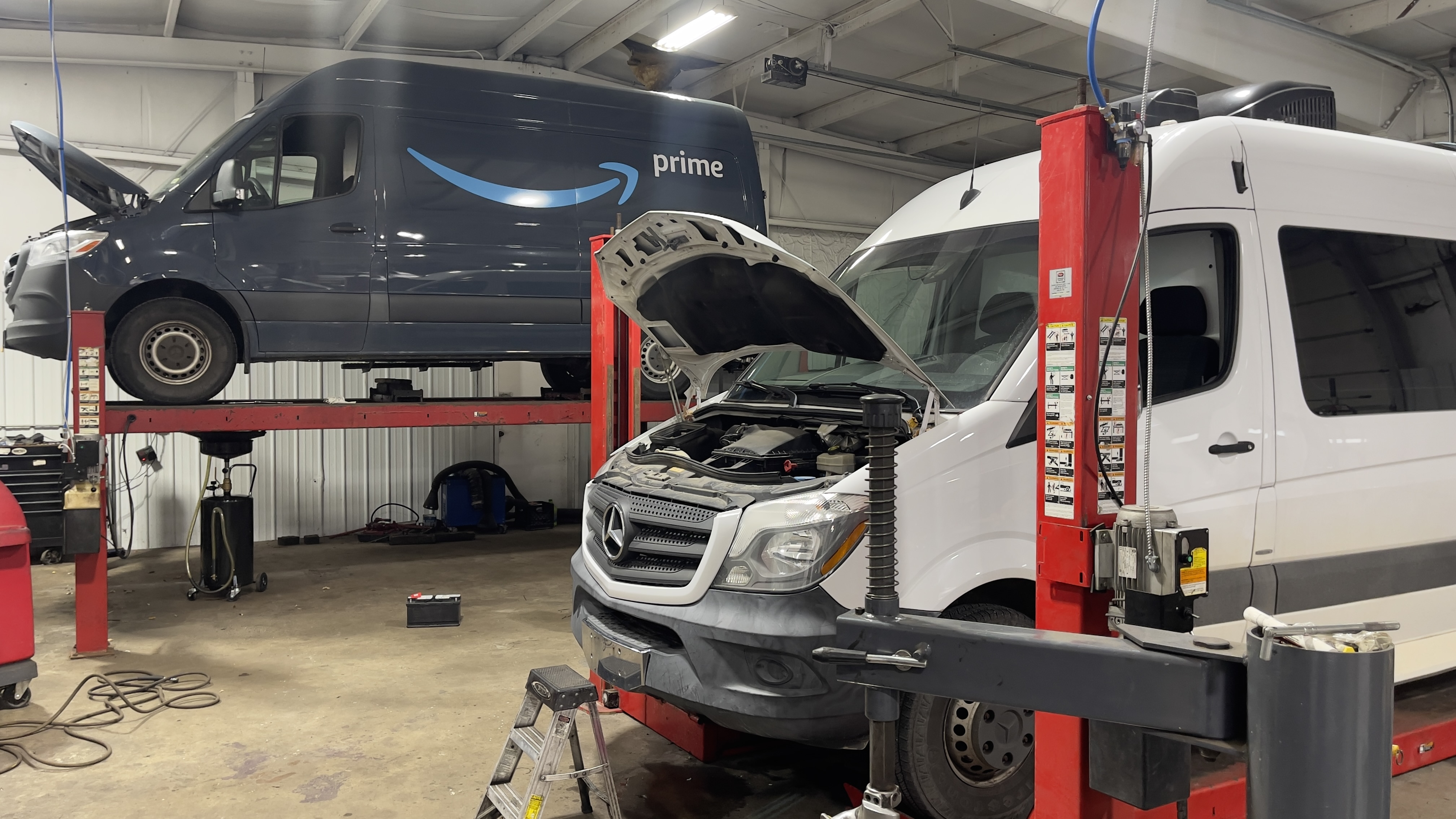 Vehicles aligned and serviced at Benz Tech
